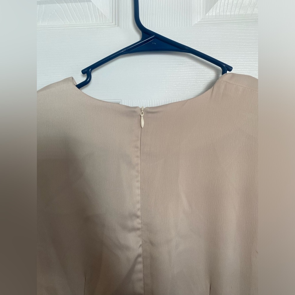 DAZY Neutral Beige Maxi Dress with Ruched Sleeves Size XL (US 6 measurements) - Picture 8 of 11